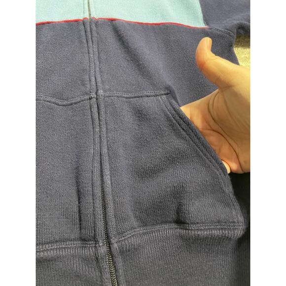 J. Crew Full Zip Sweater Boy's Size Medium Long Sleeve Colorblock Blue Pockets - Picture 7 of 10